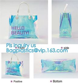 Summer Beach Bag Clear PVC Shoulder Bag new style, Fashion transparent jelly iridescent manufacturer clear shoulder purs supplier