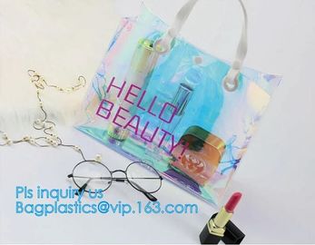 Summer Beach Bag Clear PVC Shoulder Bag new style, Fashion transparent jelly iridescent manufacturer clear shoulder purs supplier