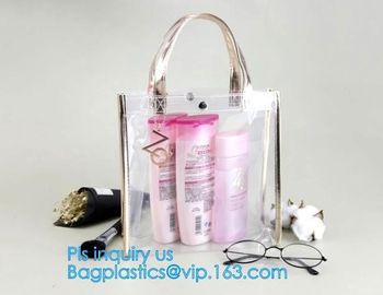 Custom Stadium Tote Bag Clear Shoulder PVC Bag with Zipper, pvc letter bucket bag clear transparent jelly shoulder tote supplier
