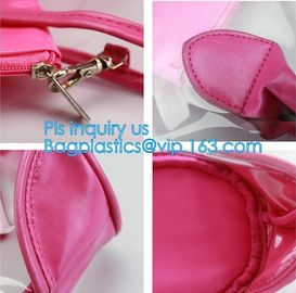 PVC tote shoulder bag for work and school, handle bag with long shoulder strap waterproof clear pvc tote bag, PVC Women supplier