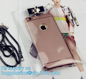 phone purse with cash holder phone case wallet with wrist coin purse, wallet with cell phone pocket, Clear PVC/Vinyl sho supplier