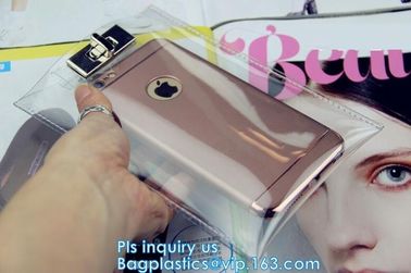 phone purse with cash holder phone case wallet with wrist coin purse, wallet with cell phone pocket, Clear PVC/Vinyl sho supplier