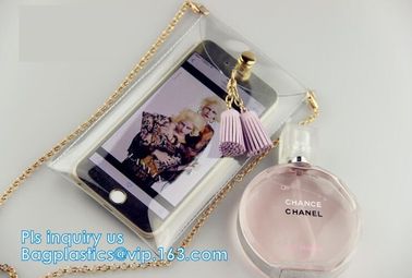 phone purse with cash holder phone case wallet with wrist coin purse, wallet with cell phone pocket, Clear PVC/Vinyl sho supplier