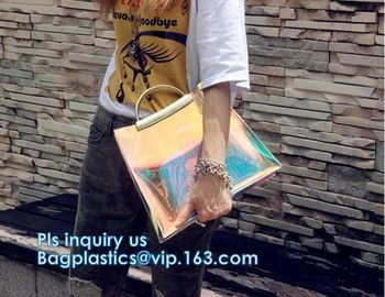 top quality transparent pvc clear handbag, PVC Handbags Custom 2pcs in 1 Set Promotional Handbags, ZIPPER tote with colo supplier