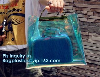 top quality transparent pvc clear handbag, PVC Handbags Custom 2pcs in 1 Set Promotional Handbags, ZIPPER tote with colo supplier