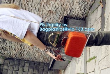 customized clear pvc tote bag handbag, Trendy Lady Handbags with Zipper Handle Shoulder Tote Bag, Envelope Clutch Bag Ha supplier