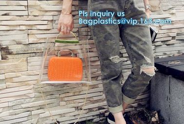 top quality transparent pvc clear handbag, PVC Handbags Custom 2pcs in 1 Set Promotional Handbags, ZIPPER tote with colo supplier