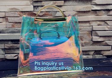 top quality transparent pvc clear handbag, PVC Handbags Custom 2pcs in 1 Set Promotional Handbags, ZIPPER tote with colo supplier