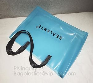 Semi-clear Tote Bags Stripe PVC Shoulder Bag with Pouch, PVC PU Trendy Handbag Shoulder Bag Beach Bag, PVC shoulder bag supplier