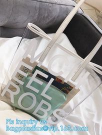Handbag Organizer Shoulder Bag, beauty PVC beach tote bag, Beach Shoulder Bag with Small Cosmetic bag, make up eco iride supplier