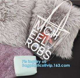 plastic makeup pouch PVC portable cosmetic bag, pvc tube handle bags,pvc clear plastic handle bags,pvc pipe handle bag supplier