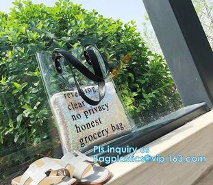 vinyl pvc zippered shopping bag for home/daily use, Wear Resistant Eco Friendly PVC Shopping Bag, Custom Transparent Gif supplier