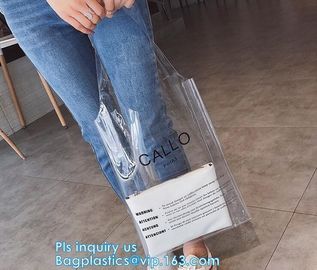 Custom Transparent Gift Pvc Tote Shopping Bag, reflective pvc shopping women's bag, shinny PVC harrods shopping bag, pac supplier