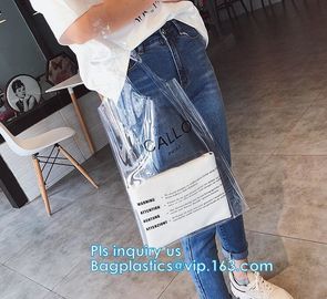 Durable eco-friendly clear bag PVC shopping bag, clear handle plastic pvc shopping bag, Waterproof Clear PVC Shopping Ba supplier