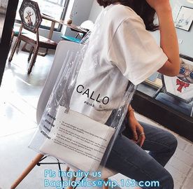 Durable eco-friendly clear bag PVC shopping bag, clear handle plastic pvc shopping bag, Waterproof Clear PVC Shopping Ba supplier