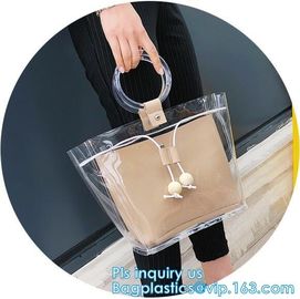 Beauty Flower Color PVC tote shopping bag, PVC Coating 600D Polyester Tote Bag Grocery Bag with Zipper Closing, handle supplier