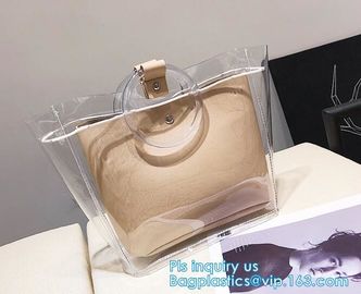 Beauty Flower Color PVC tote shopping bag, PVC Coating 600D Polyester Tote Bag Grocery Bag with Zipper Closing, handle supplier