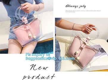 reusable eco friendly tote transparent pvc shopping bag, shopping cluth PVC beach bag with zipper, eco-freindly Promotio supplier