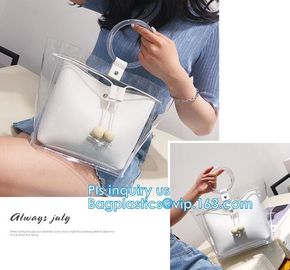 reusable eco friendly tote transparent pvc shopping bag, shopping cluth PVC beach bag with zipper, eco-freindly Promotio supplier