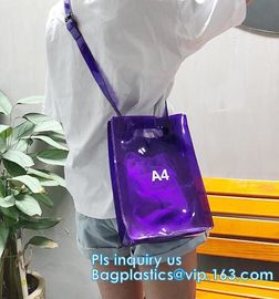 waterproof stadium Bags handbags, Clear gift packing PVC handbag, Envelope Clutch PVC Vinyl Plastic Purse Bag, tote hand supplier