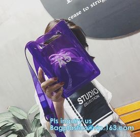 waterproof stadium Bags handbags, Clear gift packing PVC handbag, Envelope Clutch PVC Vinyl Plastic Purse Bag, tote hand supplier