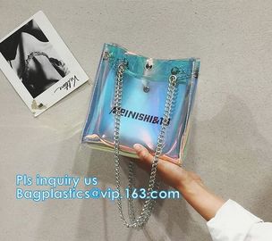 High quality unique PVC PU ladies bag handbag, 100% Clear Purse PVC Beach Clear Handbags, women's bag/handbag/traveling supplier