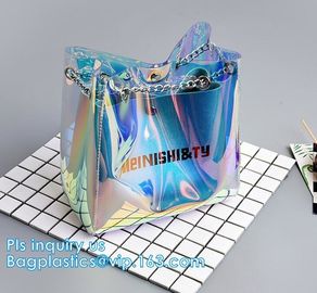 High quality unique PVC PU ladies bag handbag, 100% Clear Purse PVC Beach Clear Handbags, women's bag/handbag/traveling supplier