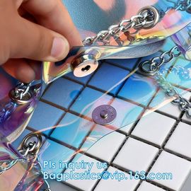 High quality unique PVC PU ladies bag handbag, 100% Clear Purse PVC Beach Clear Handbags, women's bag/handbag/traveling supplier