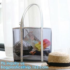 promotional PVC handle bag, Pocket Beach Shoulder Bags, Simple designed plastic beach bags, eco handle pvc blanket packi supplier