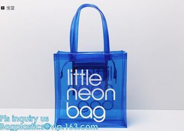 OEM service transparent handle recyclable pvc packing bag, Handle Carry Plastic Cooler Bag PVC Wine Bag, shopping bag wi supplier