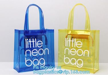 OEM service transparent handle recyclable pvc packing bag, Handle Carry Plastic Cooler Bag PVC Wine Bag, shopping bag wi supplier