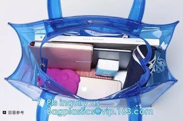 handle colorfull bag pvc zipper bag, Custom PVC Loop Handle Image Printed Plastic Shopping Bag, PVC handle plastic bags supplier
