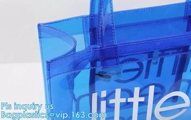 OEM service transparent handle recyclable pvc packing bag, Handle Carry Plastic Cooler Bag PVC Wine Bag, shopping bag wi supplier