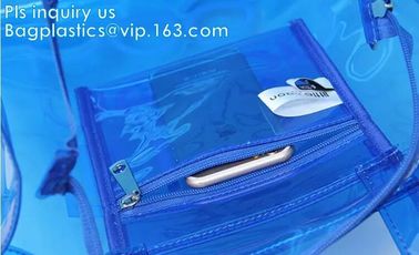 OEM service transparent handle recyclable pvc packing bag, Handle Carry Plastic Cooler Bag PVC Wine Bag, shopping bag wi supplier
