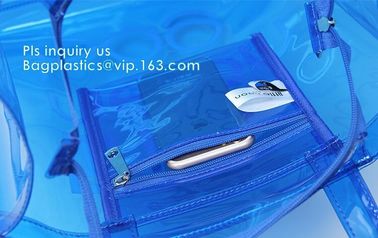 OEM service transparent handle recyclable pvc packing bag, Handle Carry Plastic Cooler Bag PVC Wine Bag, shopping bag wi supplier