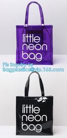 OEM service transparent handle recyclable pvc packing bag, Handle Carry Plastic Cooler Bag PVC Wine Bag, shopping bag wi supplier