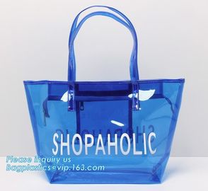 OEM service transparent handle recyclable pvc packing bag, Handle Carry Plastic Cooler Bag PVC Wine Bag, shopping bag wi supplier