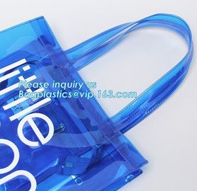 OEM service transparent handle recyclable pvc packing bag, Handle Carry Plastic Cooler Bag PVC Wine Bag, shopping bag wi supplier