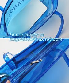 OEM service transparent handle recyclable pvc packing bag, Handle Carry Plastic Cooler Bag PVC Wine Bag, shopping bag wi supplier