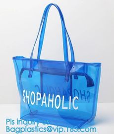 OEM service transparent handle recyclable pvc packing bag, Handle Carry Plastic Cooler Bag PVC Wine Bag, shopping bag wi supplier