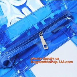 OEM service transparent handle recyclable pvc packing bag, Handle Carry Plastic Cooler Bag PVC Wine Bag, shopping bag wi supplier