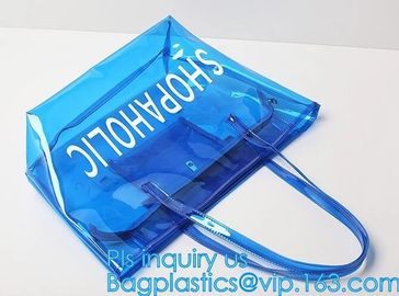 OEM service transparent handle recyclable pvc packing bag, Handle Carry Plastic Cooler Bag PVC Wine Bag, shopping bag wi supplier