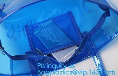OEM service transparent handle recyclable pvc packing bag, Handle Carry Plastic Cooler Bag PVC Wine Bag, shopping bag wi supplier