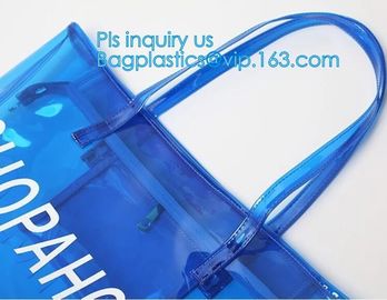 OEM service transparent handle recyclable pvc packing bag, Handle Carry Plastic Cooler Bag PVC Wine Bag, shopping bag wi supplier