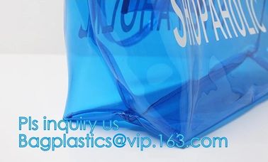OEM service transparent handle recyclable pvc packing bag, Handle Carry Plastic Cooler Bag PVC Wine Bag, shopping bag wi supplier