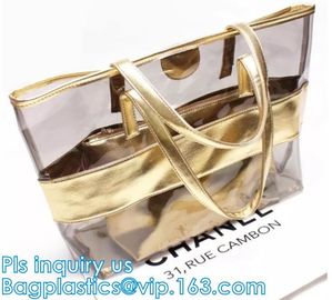 Shinning PVC Metal Chain Girls Fashion Mini Handbags, Fashionable Women PVC tote bags jelly candy handbag, tote shopper supplier