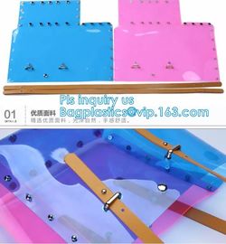PVC Shopping Bag Security Work Tote Shoulder Bag Womens Handbag, pvc transparent women summer handbag, tote shopper bags supplier