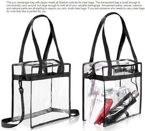 Eco-Friendly Customized PVC Bag for Shopping, cosmetic packaging handle zipper top pouch printed transparent tote shoppe supplier