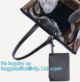 transparent plastic tote shopping pvc bag, Cosmetic Packaging Clear PVC Bag, Plastic Bags with Your Own Logo, shopper supplier