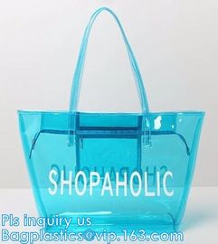 transparent plastic tote shopping pvc bag, Cosmetic Packaging Clear PVC Bag, Plastic Bags with Your Own Logo, shopper supplier